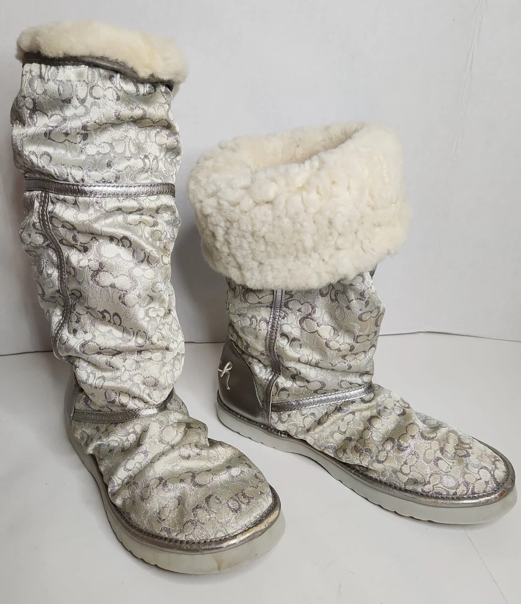 Coach silver boots clearance