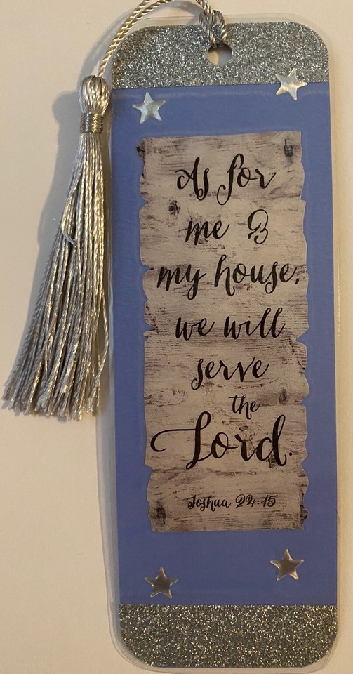 Set of 3 Bible Verse Bookmarks with Tassels Laminated with Glitter