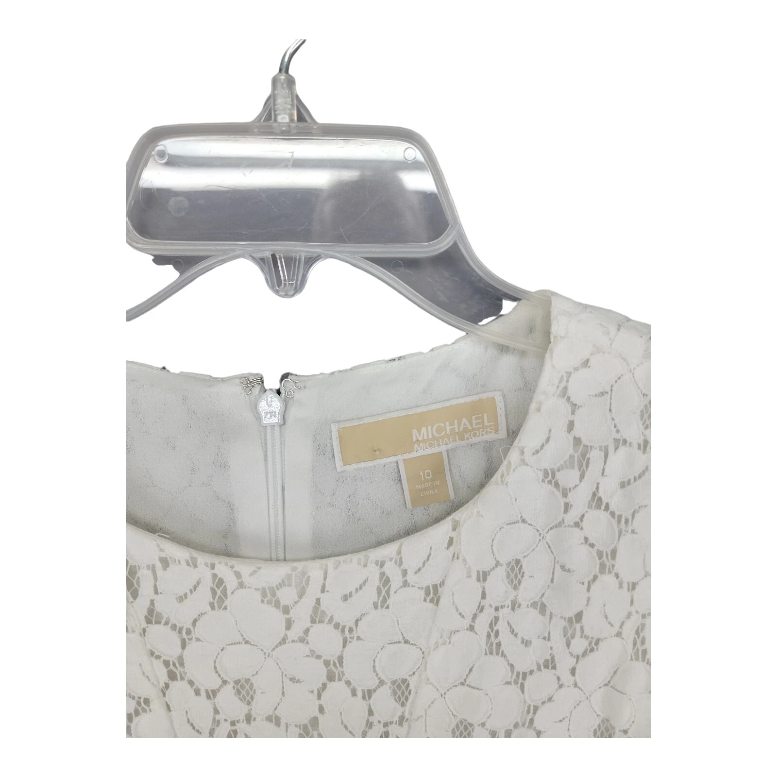 Abito donna Michael Kors pizzo floreale 10 senza maniche bianco carriera casual estivo