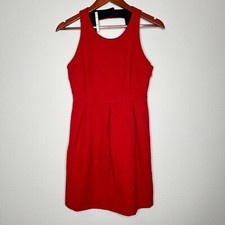 Moulinette Soeurs Anthro Sleeveless Scoop Neck Red Pleated Mini Dress Size 2