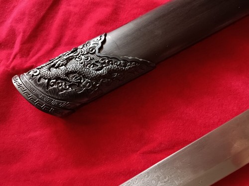 Espada guerrera china Tang Dao hecha a mano acero Damasco KUNGFU Dao - Imagen 10 de 12
