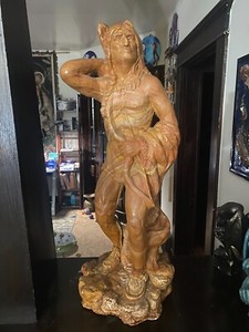 vintage cigar store indian chalkware statue. Antique chalk ware. 31inches