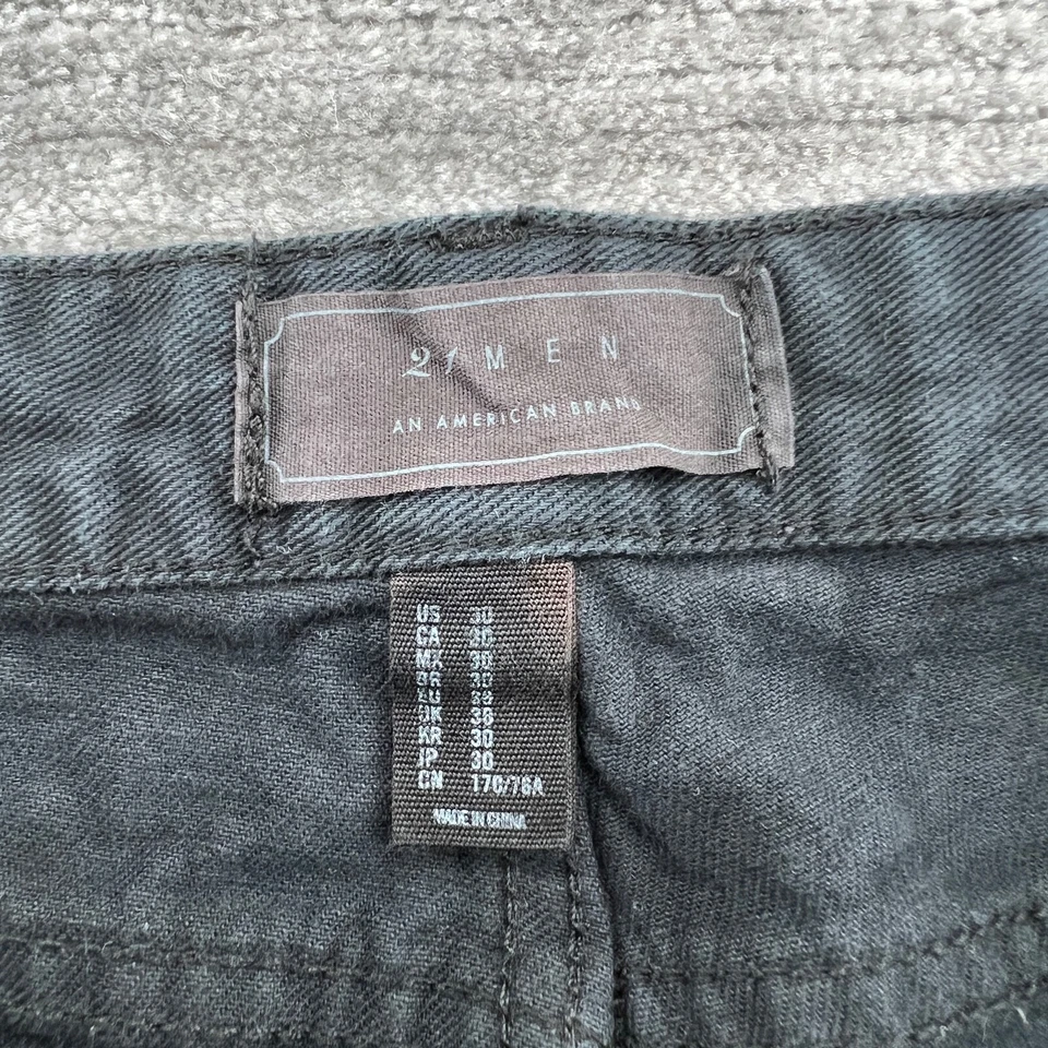 21 MEN Shorts Size 30 Mens Bermuda Forever 21 Mid Rise Dark Wash Black Denim - Image 3 of 4