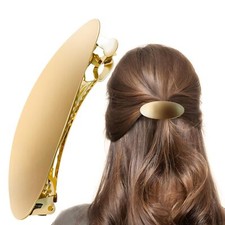 Barrettes For Women - 3inch Oval Vintage Metal Hair Clip - Gold Hair Barrette Fo