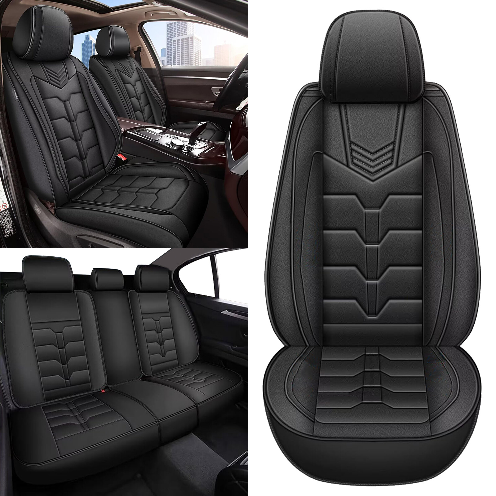 Car 5-Seat Covers Faux Leather Full Set Protector Pad For Kia Forte 2014-2024