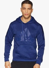 Adidas Men's Fleece Team Issue Blue Pullover Logo Hoodie Size Small