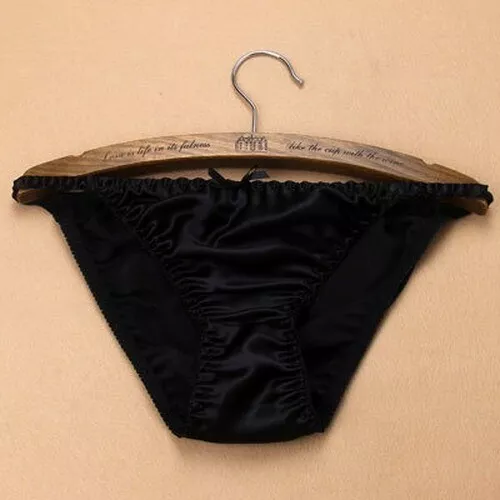 2 Pares Mujeres 100 Bragas de Seda Cuerda Bikinis Lazo Linda Ropa Interior Bragas Parte Inferior - Imagen 6 de 34