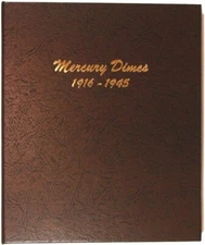 Dansco Album 7123 US Mercury Dimes 1916 1945 Coin Collection Long Term Storage