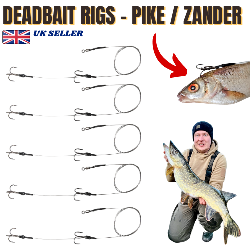 Northern Pike Live Bait Rigs PIKE Dead Bait RIGS WIRE TRACE Zander