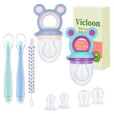 Fruchtsauger Set Baby + 6 Silikon-Sauger in 3...