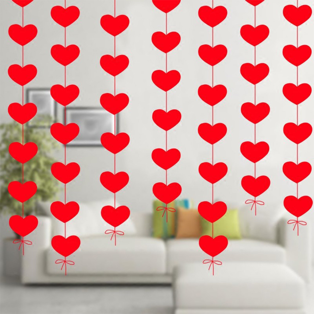 Hanging Red Love Heart Party Strings Engagement Decoration for ...