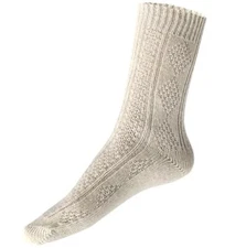 Traditional Vintage Motif Merino Wool Thick Boot Warm One Size Cream - 1 Pair