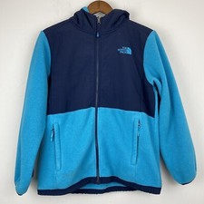 The North Face size XL 18 Girls Blue Fleece Full Zip Hooded Jacket