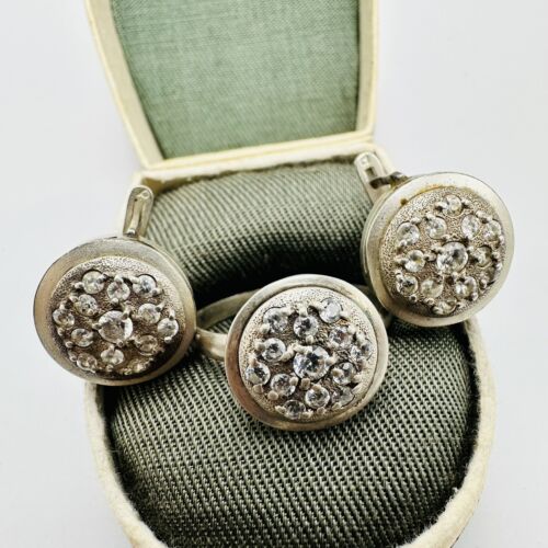 Sterling Silver 925 Raspberry Ring Earrings Women's Jewelry Set - Picture 8 of 11
