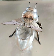 MAPPIN WEBB BEE 1920 HONEY POT ART DECO METAL SILVER honey pot bee