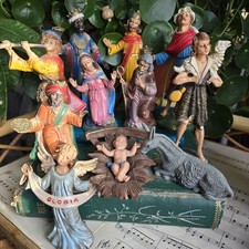 Vintage Fontanini Depose Italy Christmas Nativity Scene 11 Pcs Large Ornate RARE