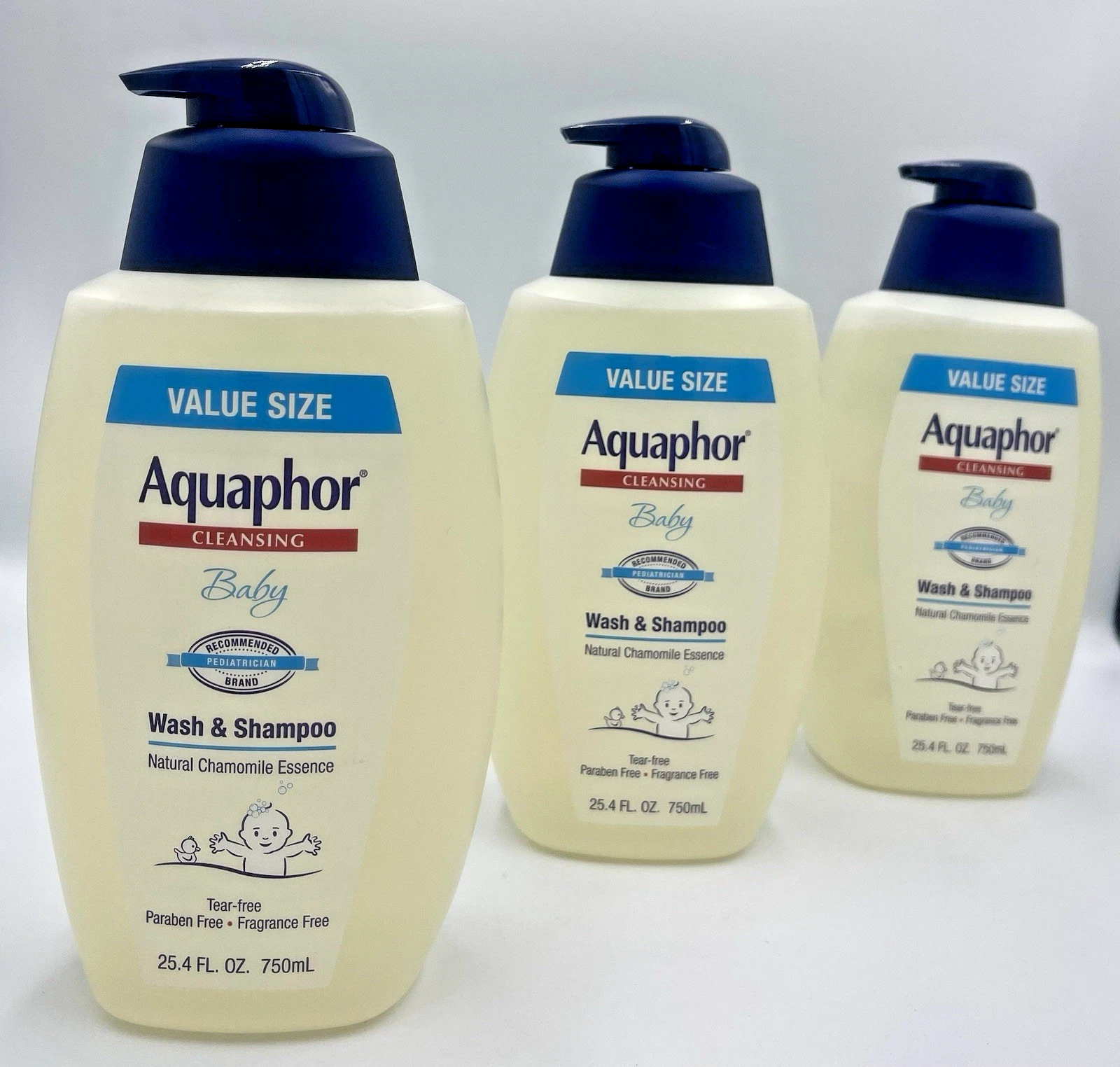 Lot of 3 Aquaphor Baby Cleansing Wash & Shampoo 25.4 oz Chamomile Tear Free NEW
Opens in a new windo
