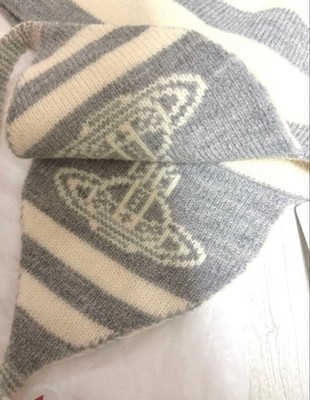 Vivienne Westwood ORBフラップワッチニット帽 Vivienne Westwood Flap Knit Hat cap orb logo gray white fashion