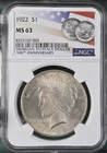 1922 Peace Dollar NGC MS 63 100th Anniversary