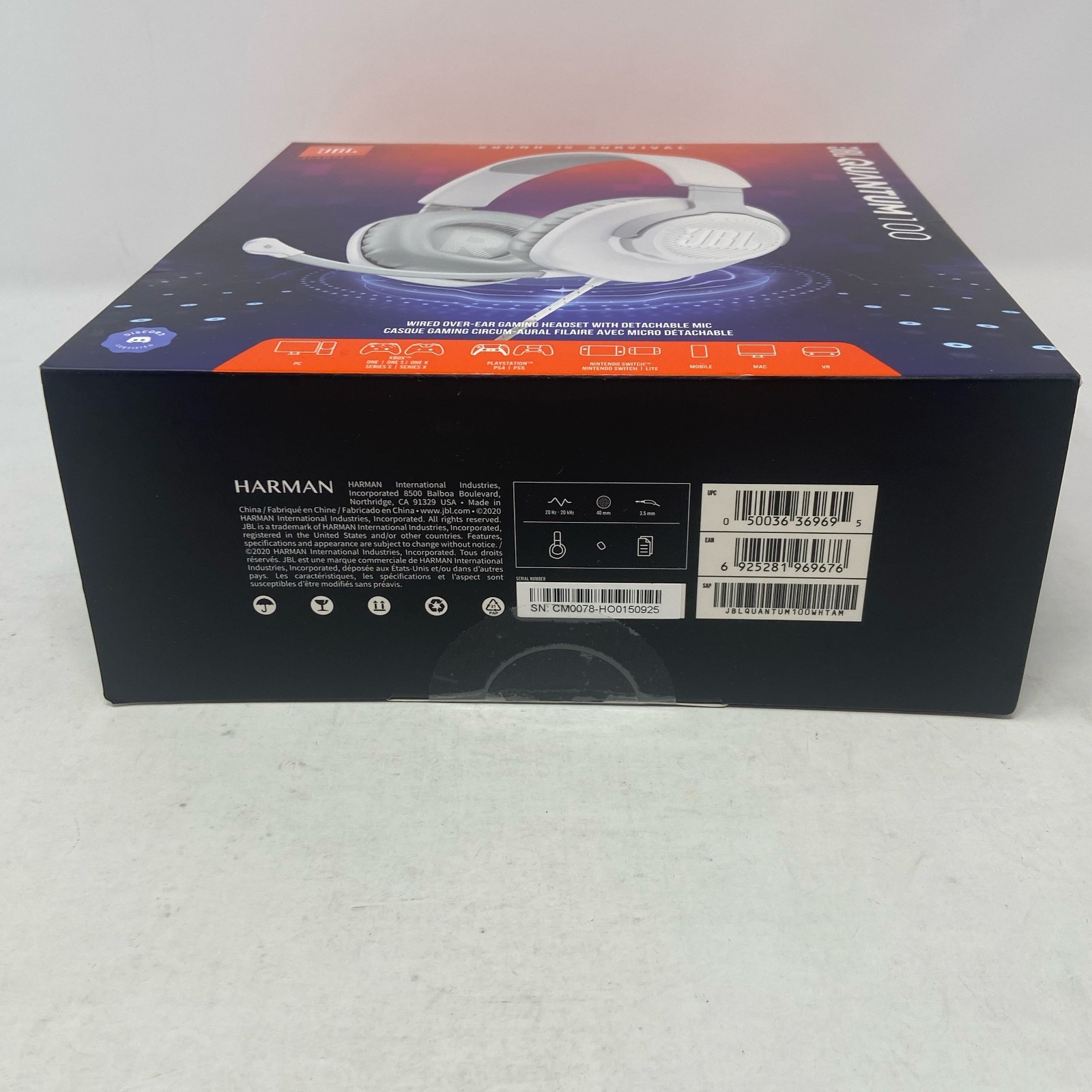 JBL Quantum 100 Wired Over-Ear Gaming Headset 6