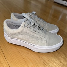Vans Platform Suede Old Skool Checkerboard Gray Suede Platform US M6.5/W8