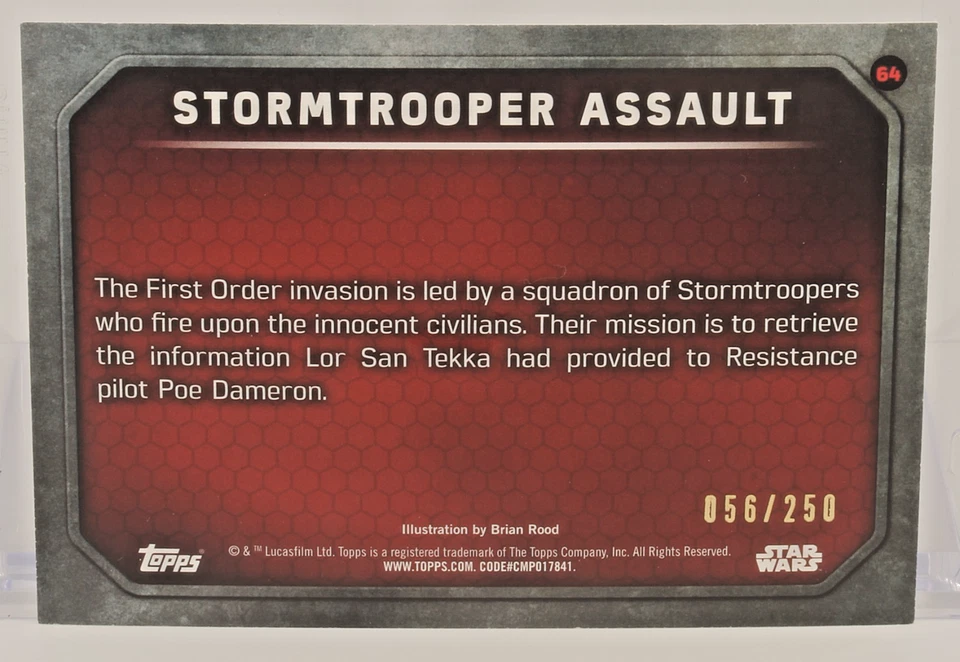 2015 Topps Star Wars The Force Awakens Stormtrooper Assault #64 Foil /250 - Image 2 of 2
