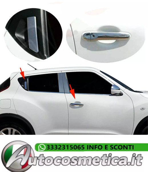 TüRgriff Blende TüRgriffkappen FüR Nissan Juke 2010-2019 Edelstahl Silber...-image