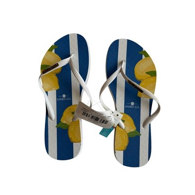 NWT Samba Sol Women's Fashion Collection Capri Lemons Flip-Flops Size 9/10