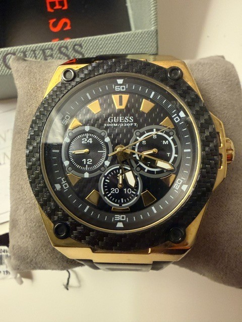 Reloj pulsera cronógrafo para hombre GUESS W1049G5 Legacy cuarzo esfera negra 45