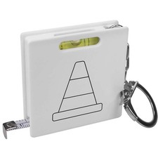 'Traffic Cone Outline' Keyring Tape Measure / Spirit Level Tool (KM00046042)
