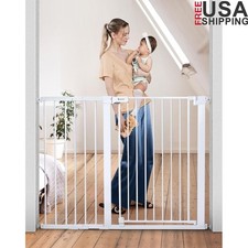 Pet Safety Gate Double Lock Auto Close Sturdy Dog Gate Stairs Doorways Hallways