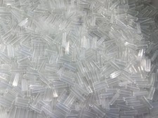Czech Bugle Beads 40 gr / 1.4 oz Crystal Clear Glass Tube Size 3 7mm