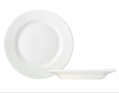 2 Porcelite Standard Flügelteller 26 cm - verglaste Hotelbekleidung - Bs 4034 - Neu