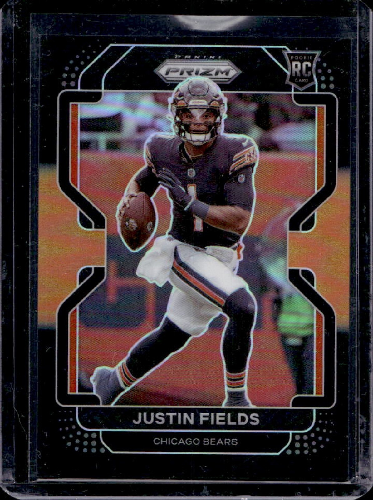 2021 Chronicles Justin Fields Prizm Black RC Orange Rookie #/75 Bears