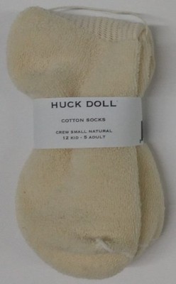 huck doll cotton socks crew -  small - natural