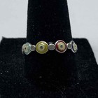 Sterling Silver 925 Titanium Druzy Pendant & Evil Eye Enamel Ring Set Size 7.5 — photo 5