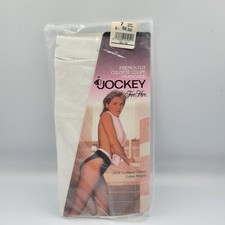 VINTAGE 1990 JOCKEY FOR HER FRENCH CUT WHITE PANTY SIZE 7 L 42-44" 100 COTTON