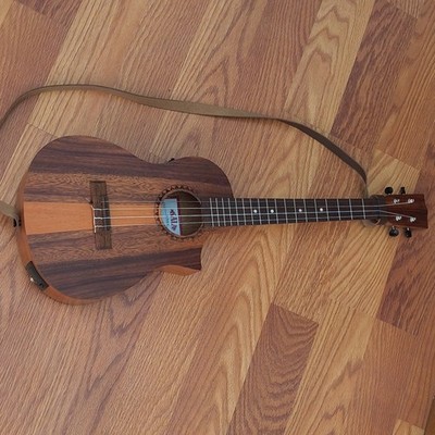 Kala KA-TI-B-CE Acoustic Ukulele Brown Natural w/ Built-In Preamp EQ Controls