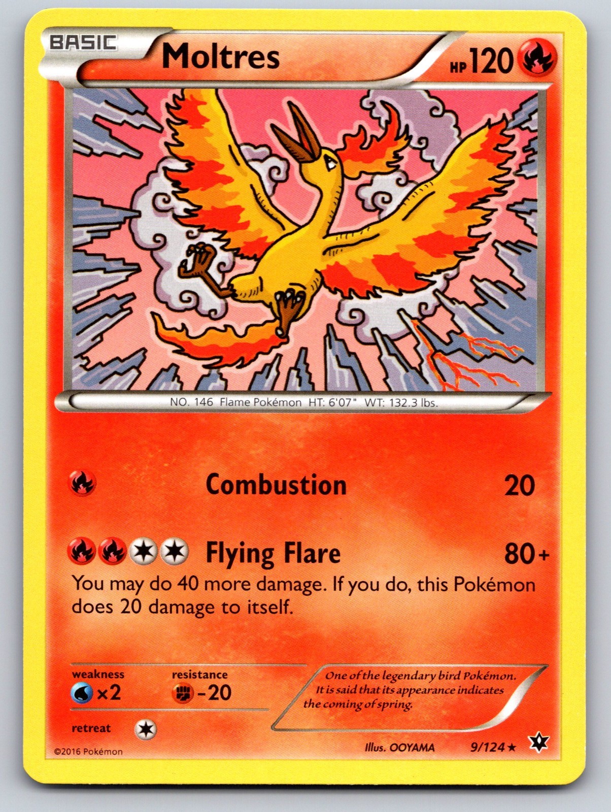 Moltres 9/124 Fates Collide Regular MP