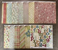 Basic Grey **FRUITCAKE** 12x12 Paper Collection LOT *23 Sheets* Christmas +Extra