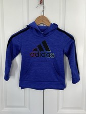 Adidas Kids Boys Blue Logo Print Sweatshirt 4T Colorful Logo