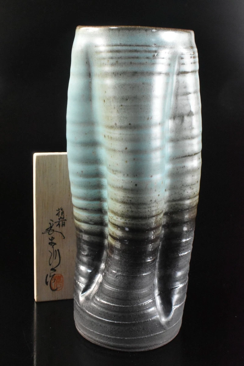 蓝色日本古董花瓶| eBay