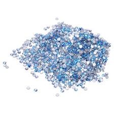 SS3/1440Pcs Glass Diamante Rhinestone, Man Made Gems, AB Light Blue