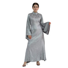Dubai Women Flared Sleeve Islamic Abaya Kaftan Long Dress Muslim Robe Prom Gown