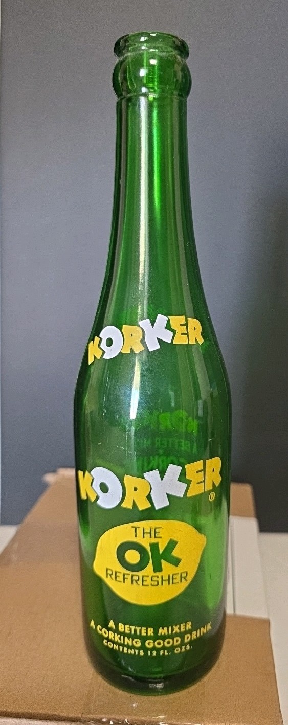 12 Oz Green Acl Korker Soda Bottle
