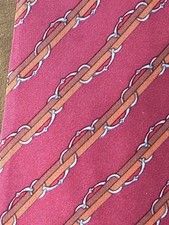 Hermes Tie 7041TA Multicolor On Burgundy 55  Excellent Condition