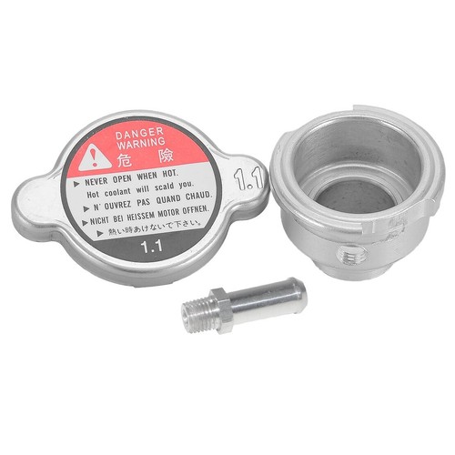 Aluminum Weld-On Radiator Filler Neck 32mm 1-1/4" ID with 1.1 Radiator Cap A2 - Picture 3 of 4