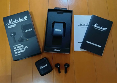 Marshall Minor   Wireless Earbuds Bluetooth Black Working Tested Used From JPN