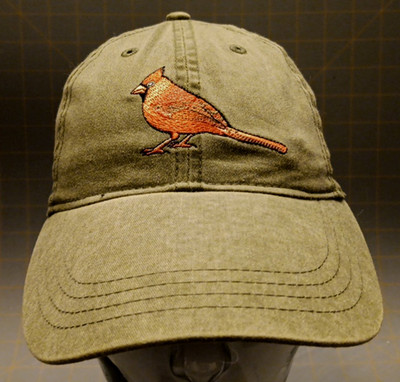 Unisex Adj Strapback Tom's Bird Feeders Embroidered Cardinal Hat Cap