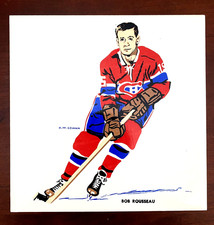 1962 H.M. Cowan NHL Hockey Tile Montreal Canadiens Bobby Rousseau